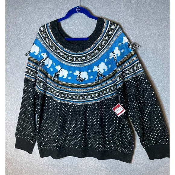 Holiday Time Sweaters - Holiday Time Sweater Womens 2X Polar Bear Christmas North Pole Soft Stretchy‎